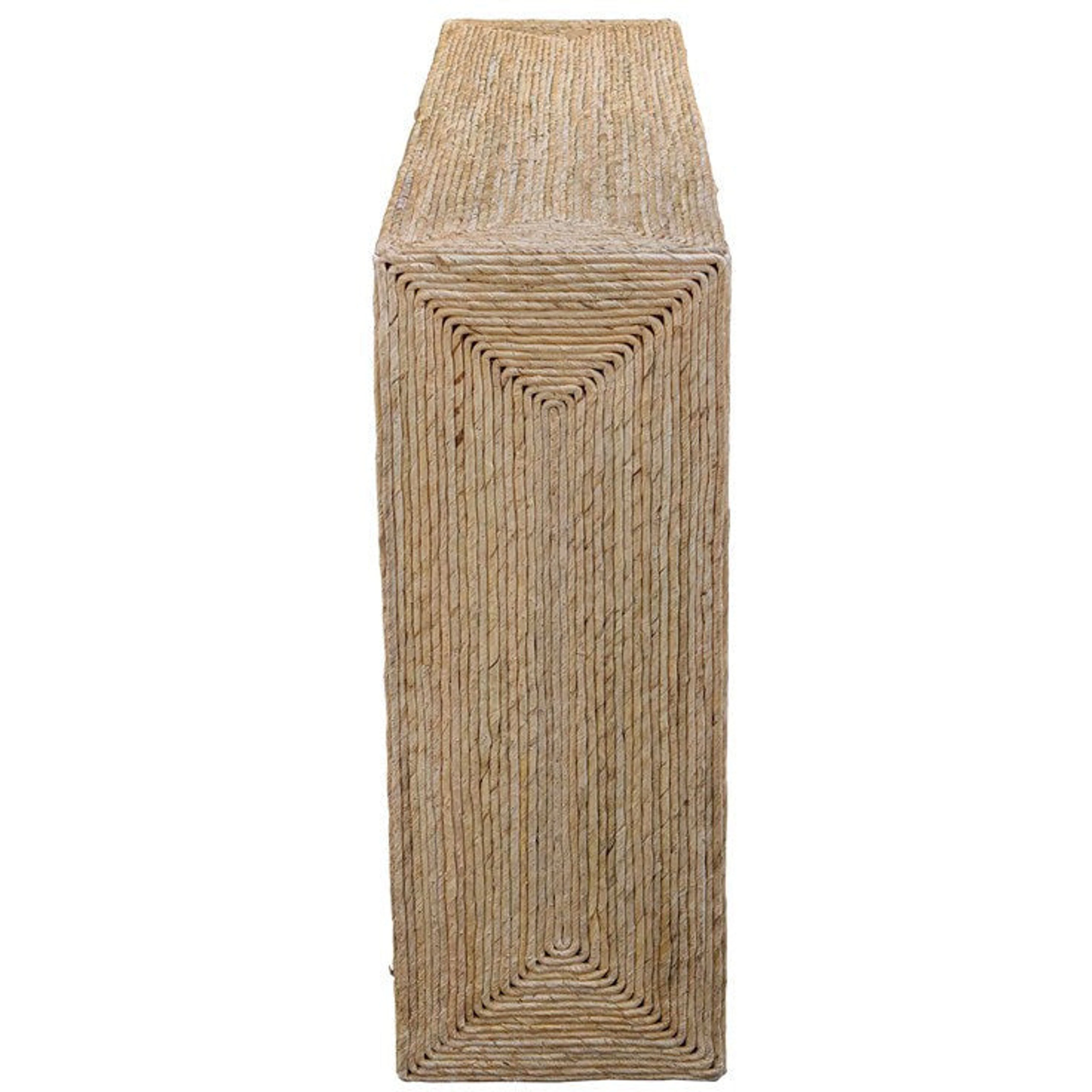 Uttermost Rora Natural Woven Banana Plant Wrapped Coastal Style Console Table - Image 5