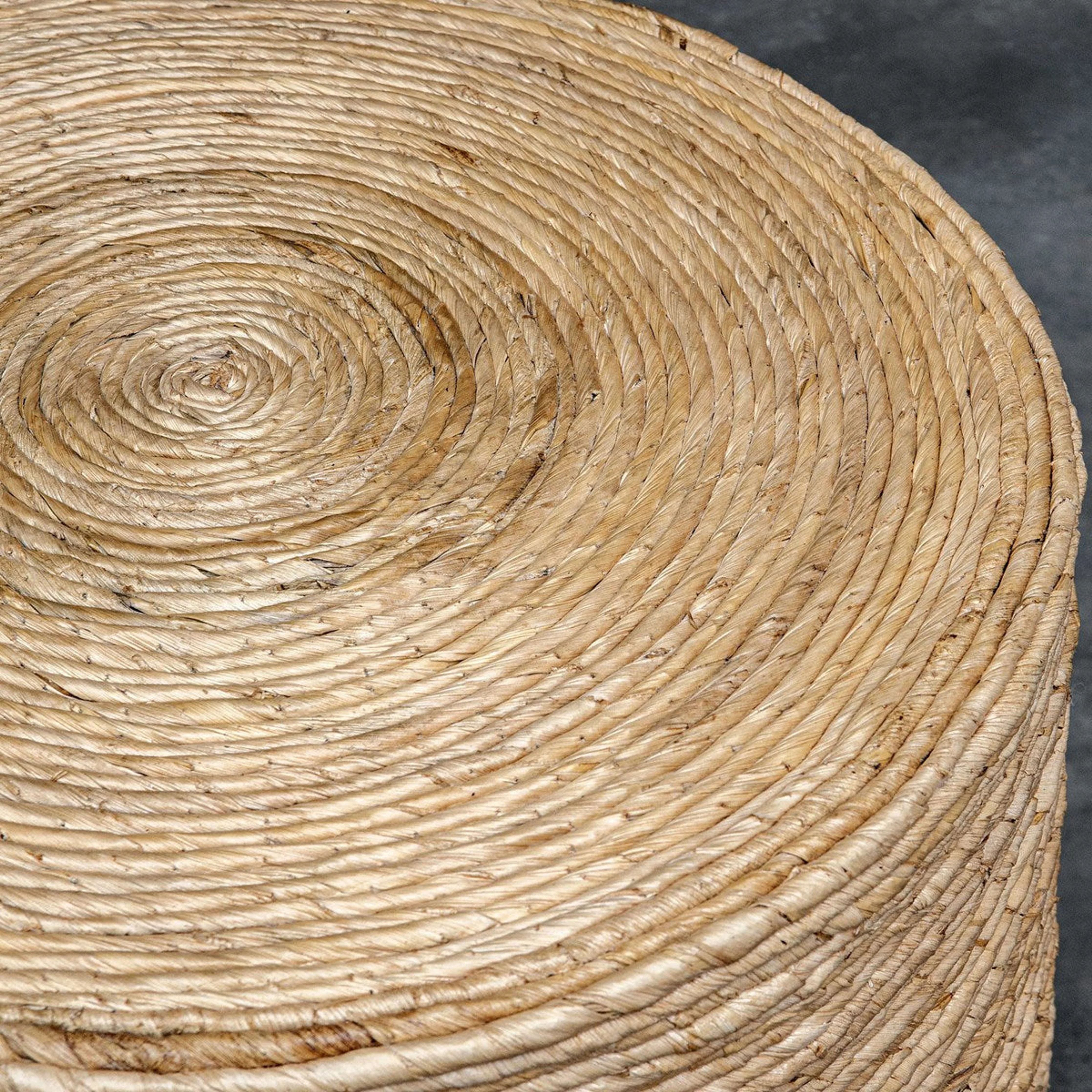 Uttermost Rora Natural Woven Banana Plant Wrapped Coastal Style Round Coffee Table - Image 6