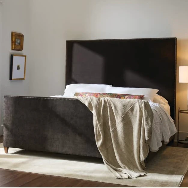 Rowe Furniture Glenwood 62" High Queen Size Upholstered Bed with Welt Trim~ Available To Custom Order In All Fabrics - Image 4