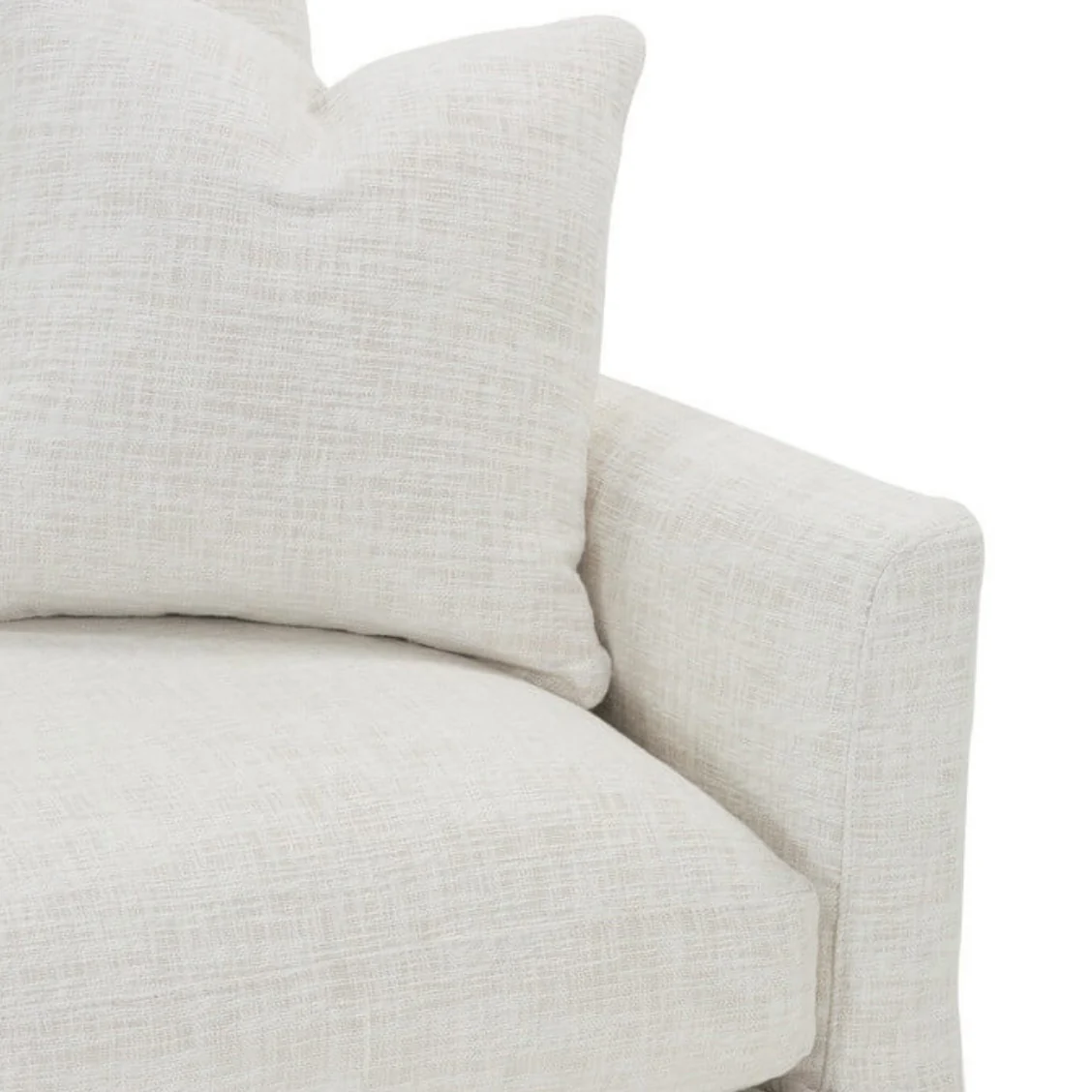 Rowe Furniture Lilah White Linen Slipcovered 89-inch Sofa - Image 7