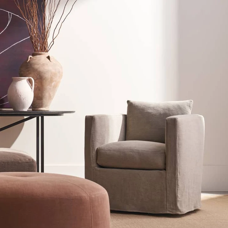 Rowe Furniture Rothko Slipcovered Swivel Chair ~ Available To Custom Order in All Fabrics
