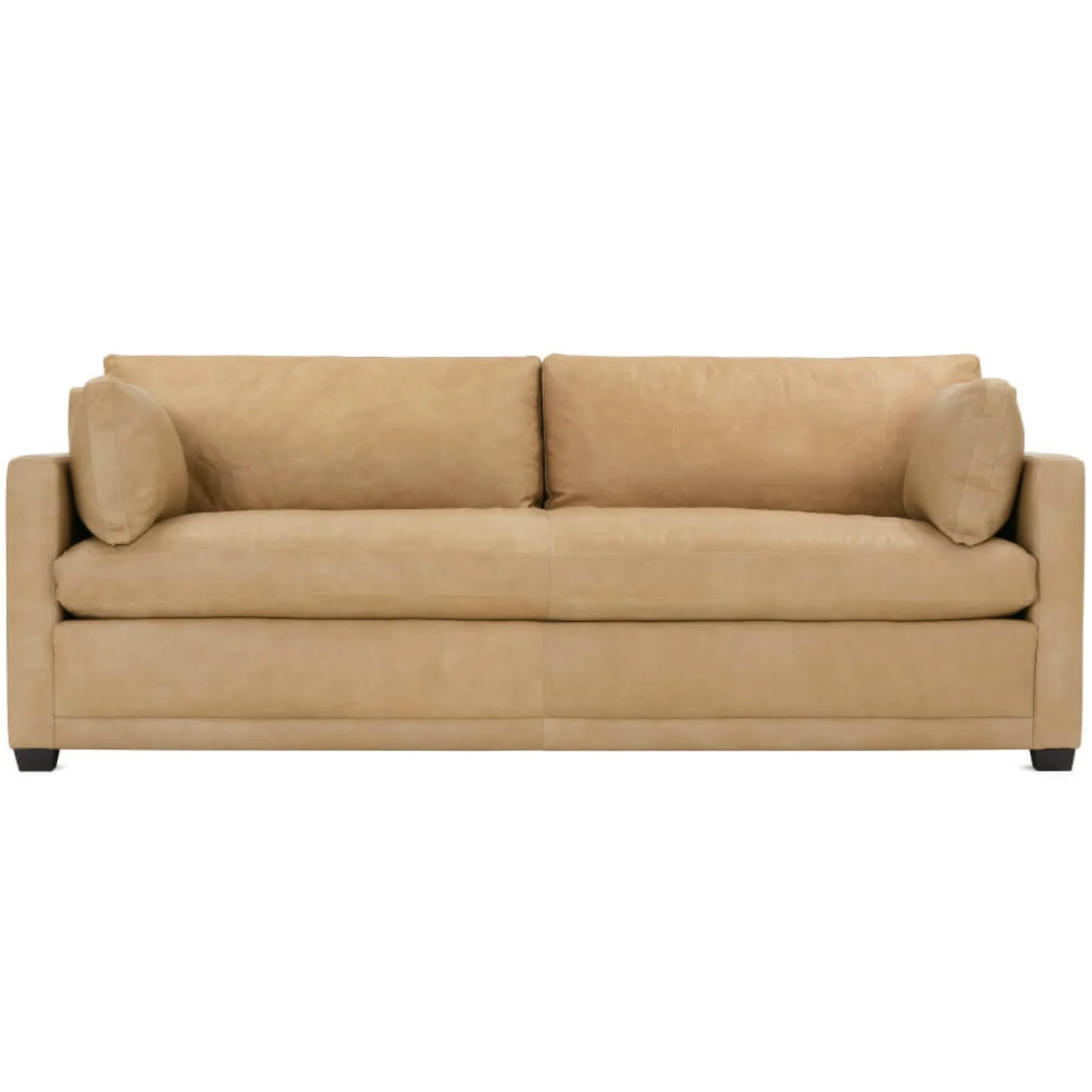Rowe Furniture Sylvie Butterscotch Leather Bench Cushion 88” Sofa - Image 2