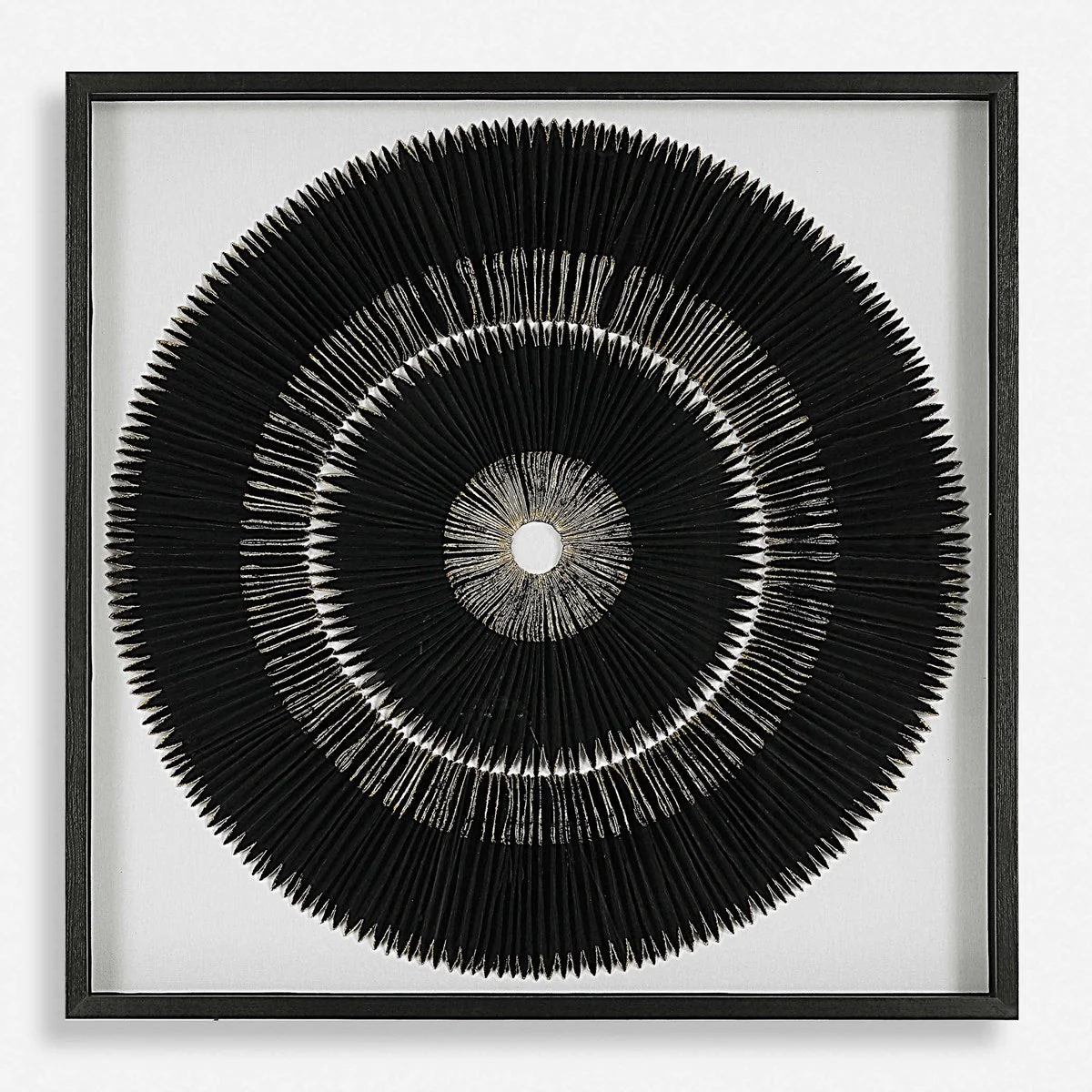 Uttermost Sandara Gold Leaf and Black Medallion Shadow Box Frame - Image 2