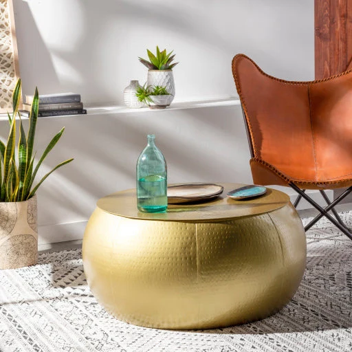 Surya Sansa Modern Gold Metal Round Coffee Table SAA-002 - Image 7