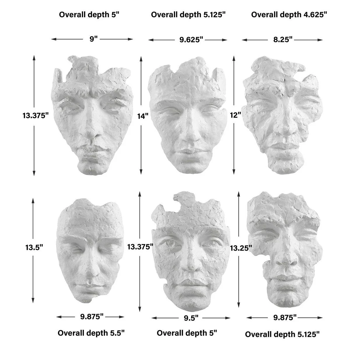 Uttermost Self-Portrait Matte White Mpdern Set of 6 Wall Decor - Image 6