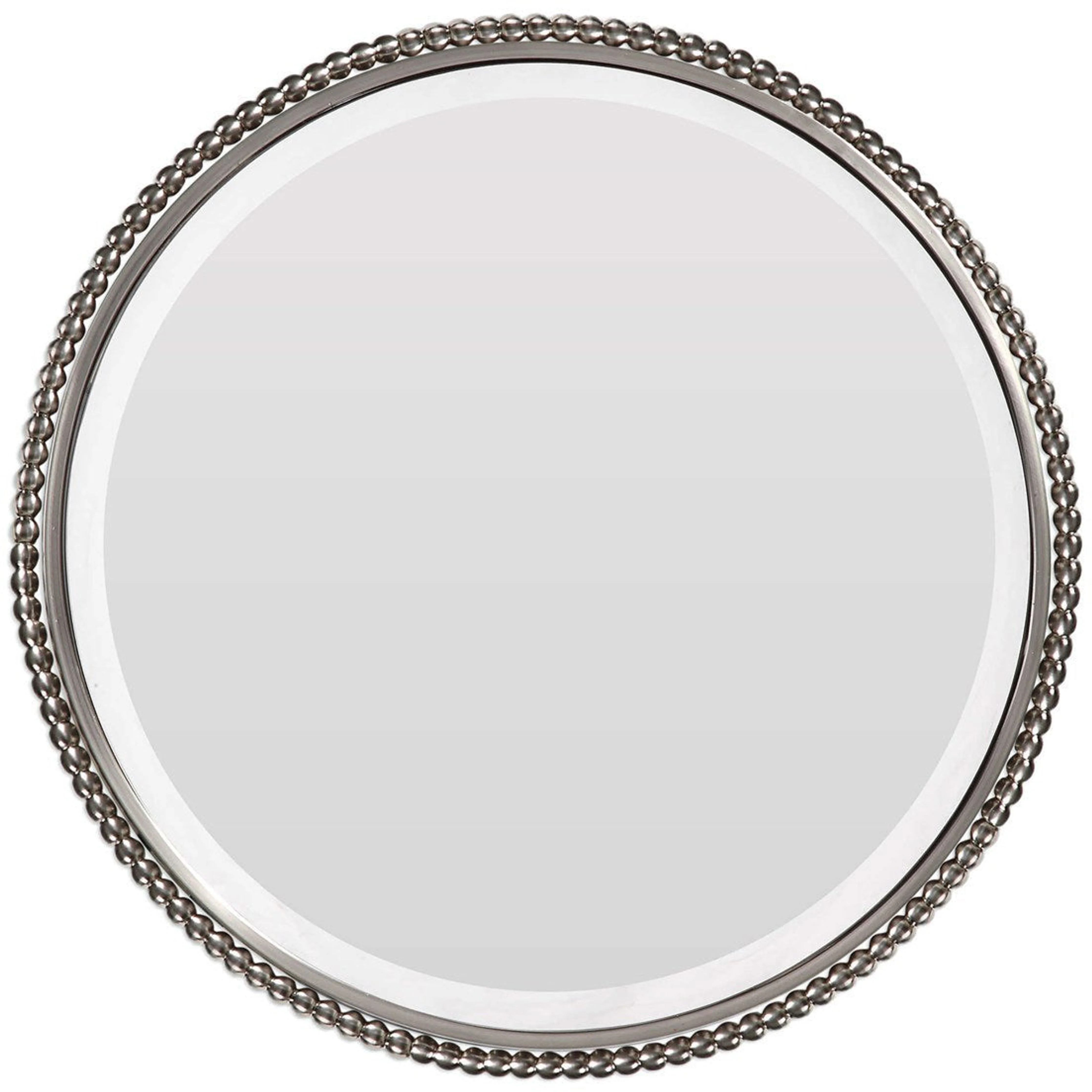Uttermost Sherise Glass Top With Brushed Nickel Round Accent Table - Image 4