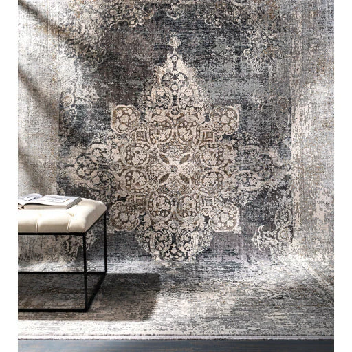 Surya Rugs Solar Collection Black, Gray, Charcoal, Saffron & White Area Rug SOR-2305 - Image 8