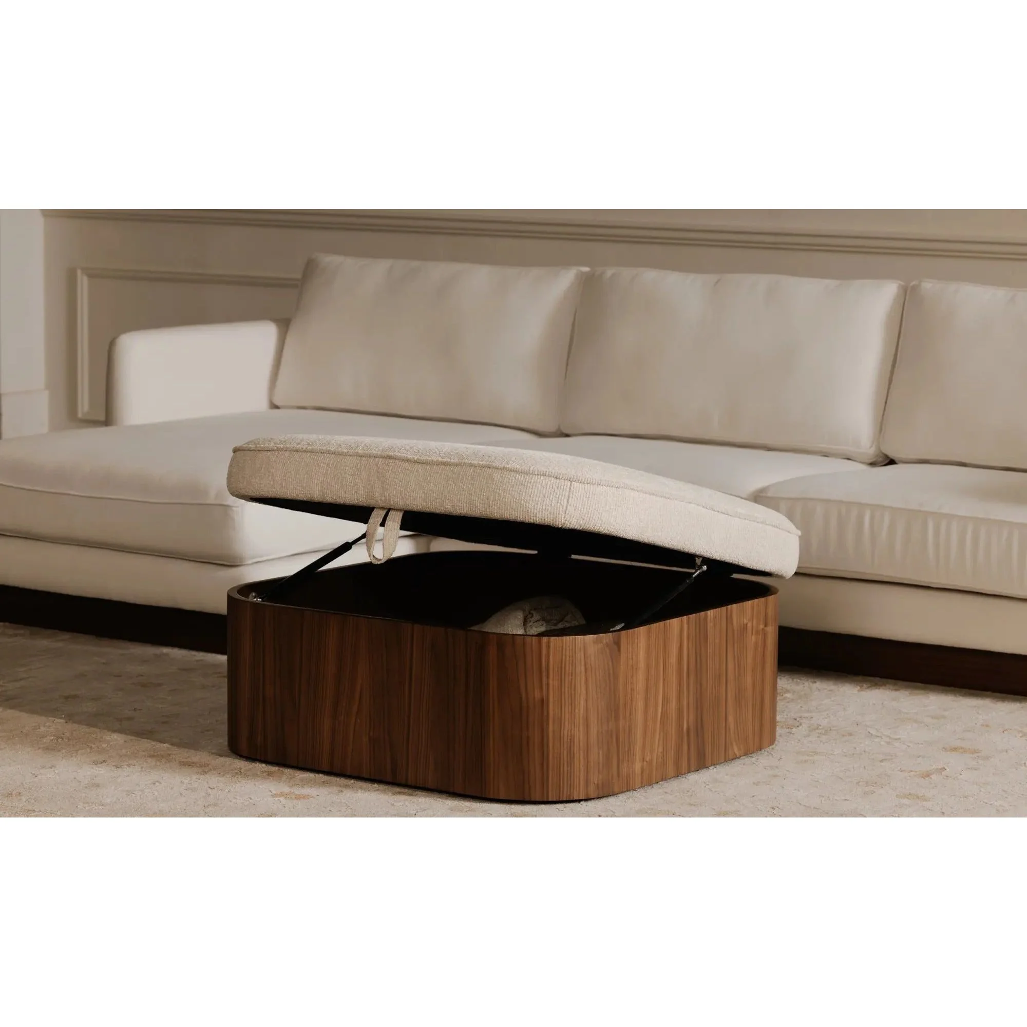 Moe’s Home Collection Sonny Flecked Oat Storage Ottoman - Image 4