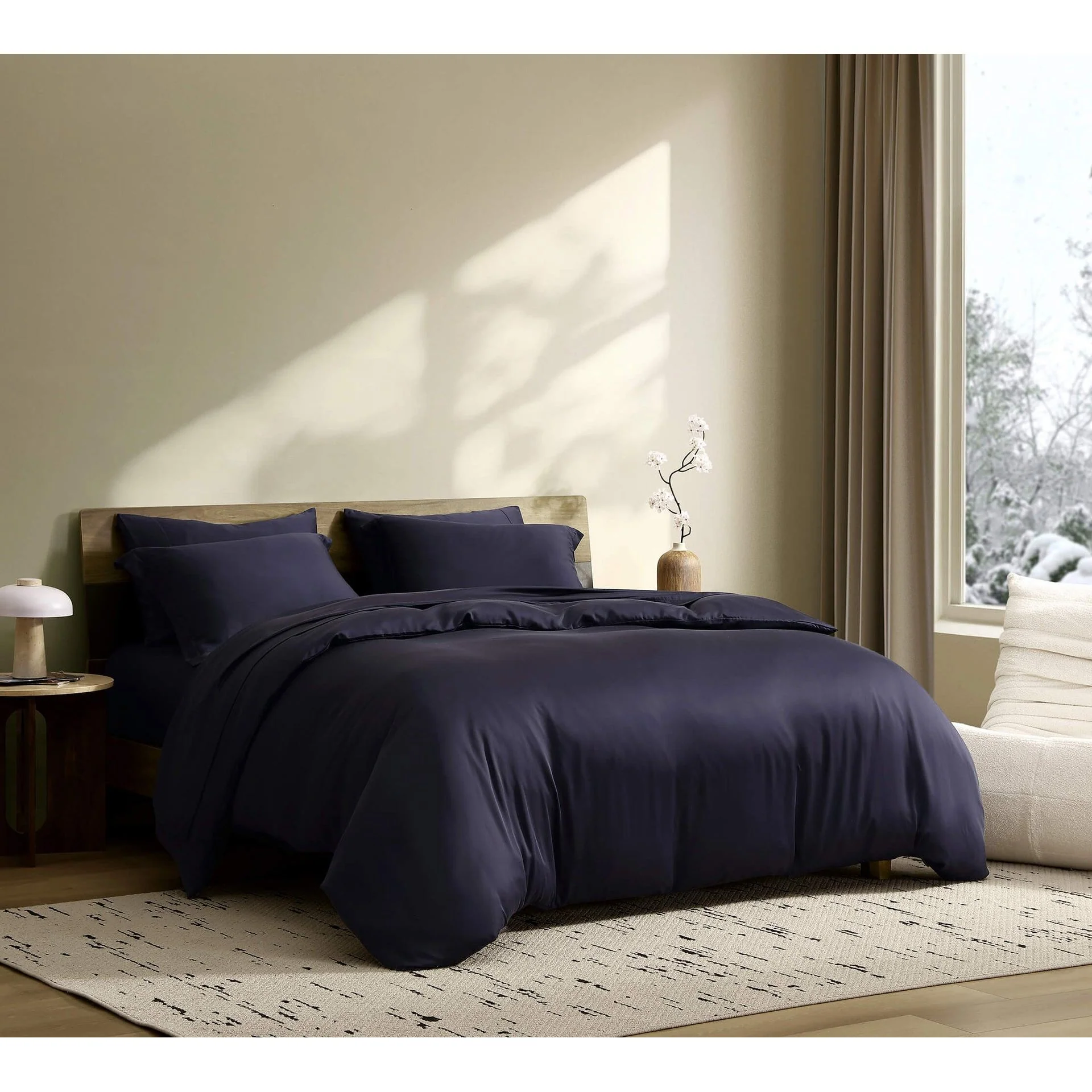 Sunday Citizen Silky Lyocell Fitted Sheet in Baritone Blue ~ Available in King Size - Image 2