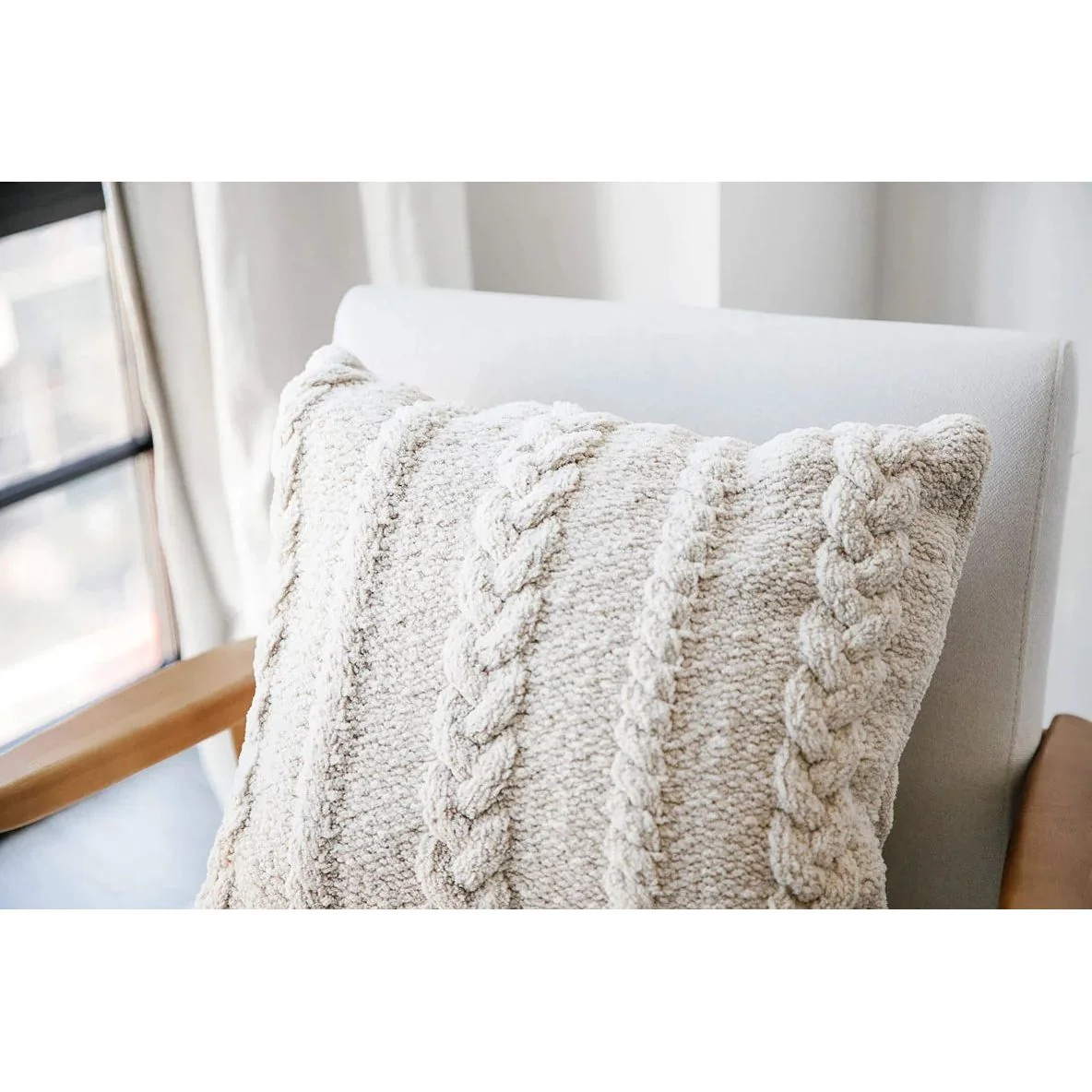 Sunday Citizen Braided Throw Pillow in Sahara Tan ~ 20 x 20 - Image 3