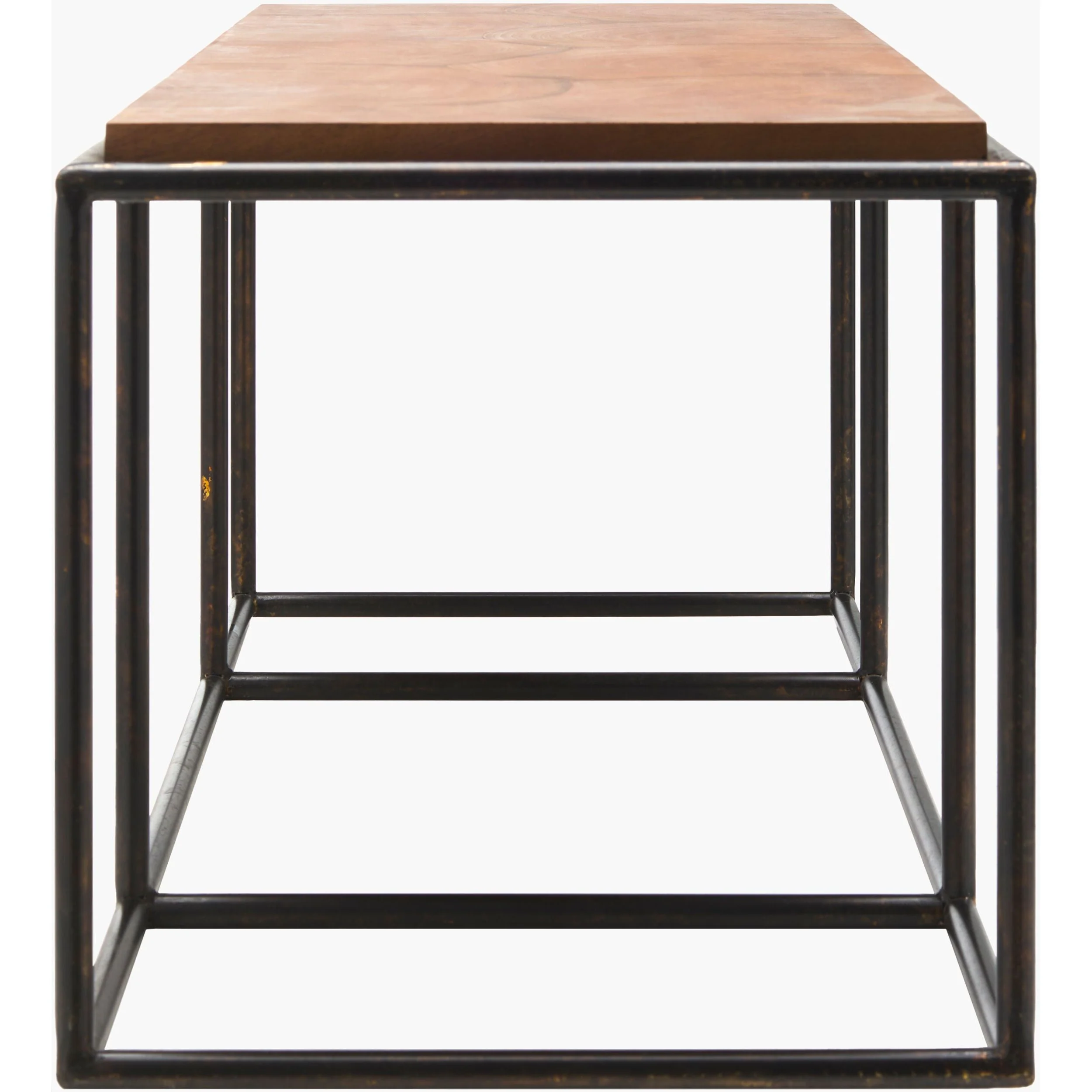 Surya Brax Modern Brown Laquered Wood and Black Iron Coffee Table - Image 5