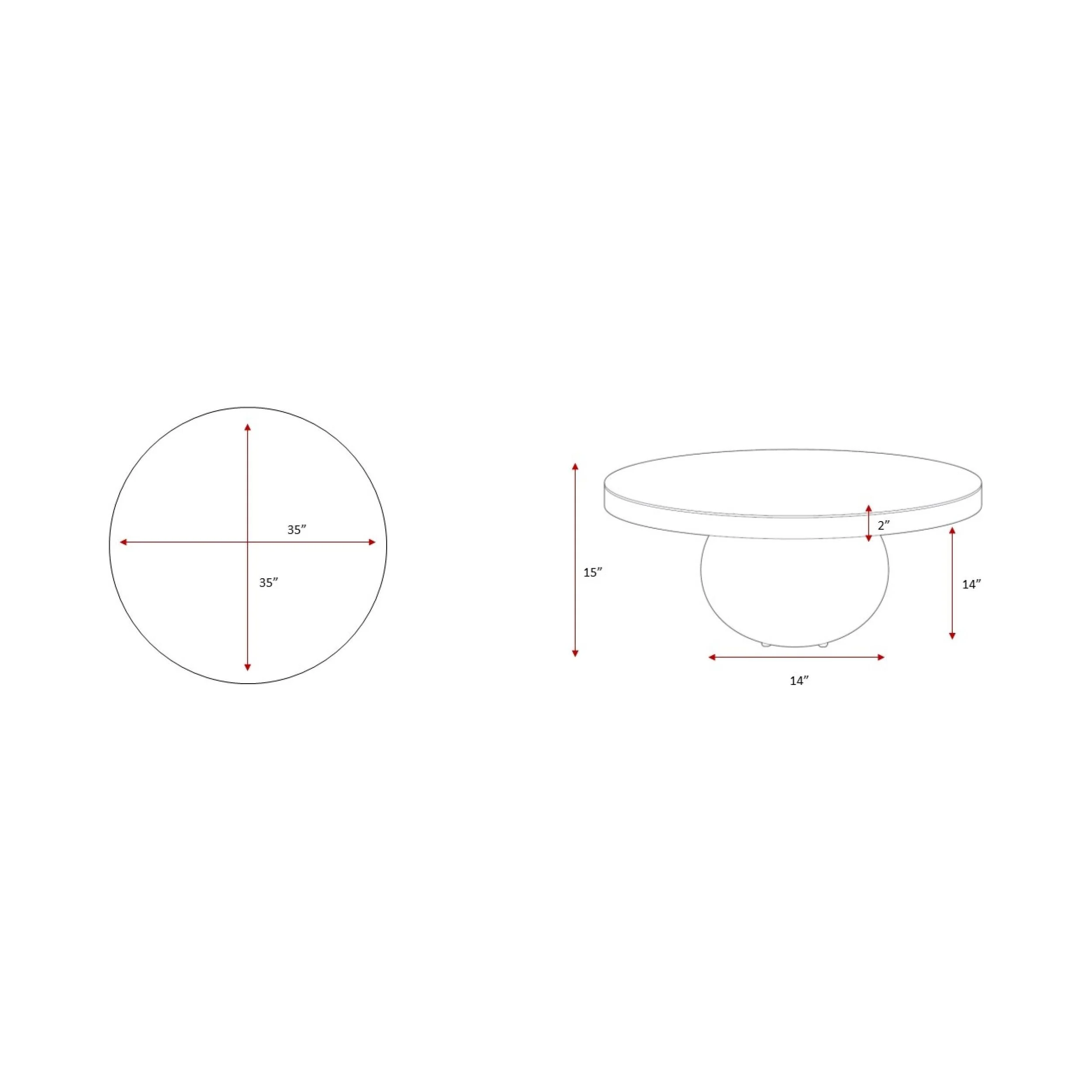 Surya Gant Modern White Mango Wood Round Coffee Table - Image 4