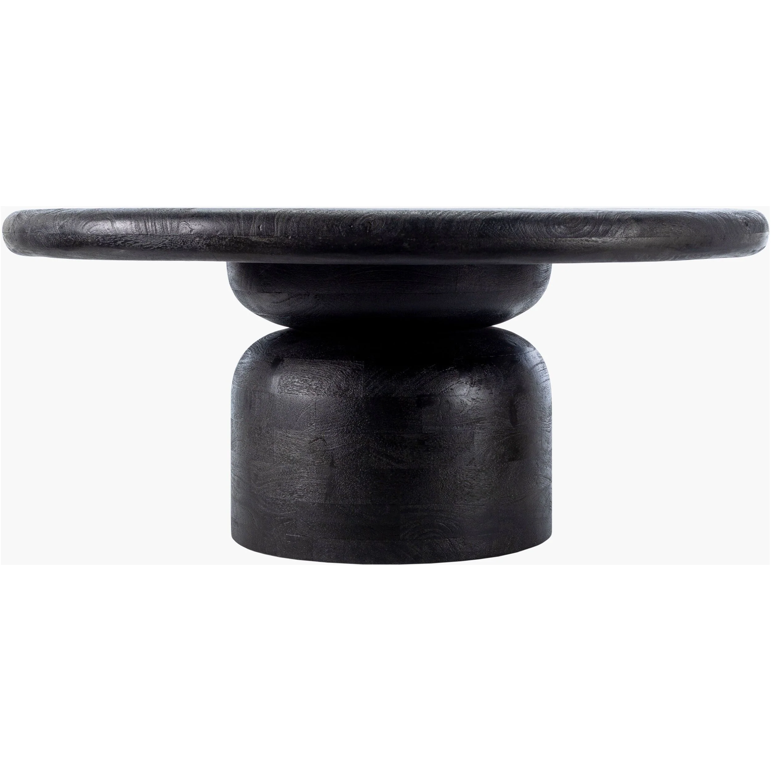Surya Koben Modern Black Sandblasted Mango Wood Coffee Table - Image 4