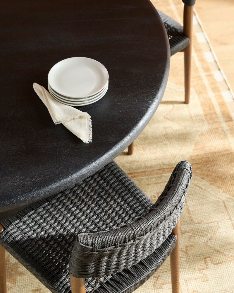 Surya Koben Modern Black Sandblasted Mango Wood  Round Dining Table ~ Available in 2 sizes - Image 7