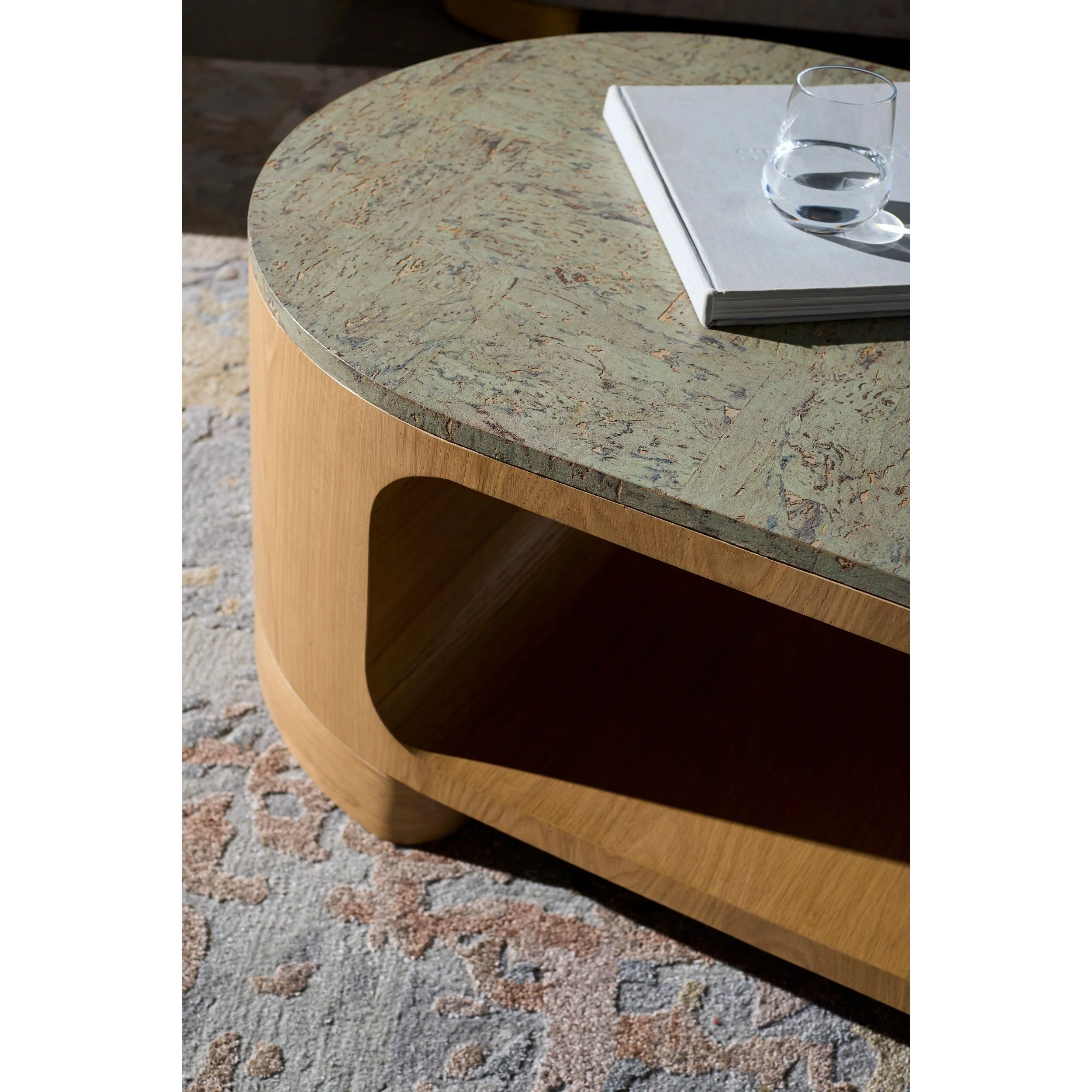Surya Poros Modern Natural Oak and Cork Coffee Table - Image 3