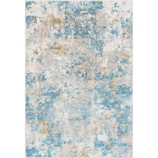 Surya Rugs Aisha Collection Light Blue, Mustard, Light Gray & Off White Area Rug AIS-2302