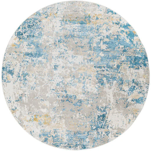 Surya Rugs Aisha Collection Light Blue, Mustard, Light Gray & Off White Area Rug AIS-2302 - Image 8