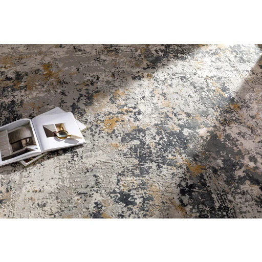 Surya Rugs Aisha Collection Charcoal, Gray, Light Gray & Mustard Area Rug AIS-2303 - Image 7
