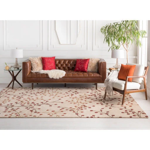 Surya Rugs Athena Collection Burgundy, Brown & Tan Area Rug ATH-5053