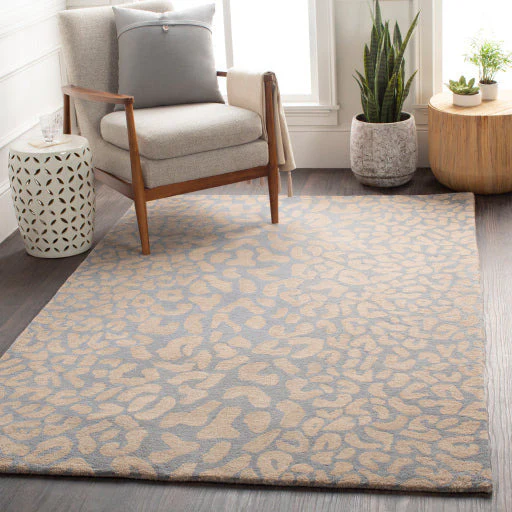Surya Rugs Athena Collection Slate & Taupe Leopard Animal Print Area Rug ATH-5001 - Image 2
