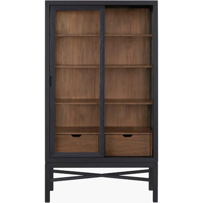 Becki Owens x SURYA Modern Tall Marin Bookcase in Black Stained Oak - Image 4
