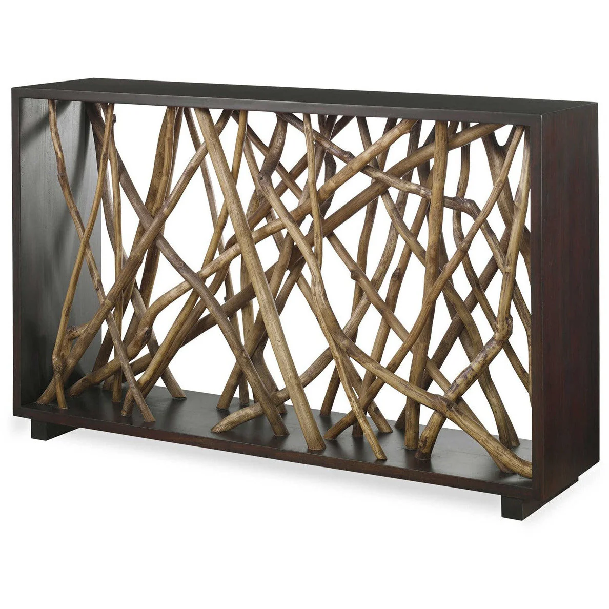 Uttermost Teak Maze Gathered Branches Rustic Modern Wood Console Table - Image 4