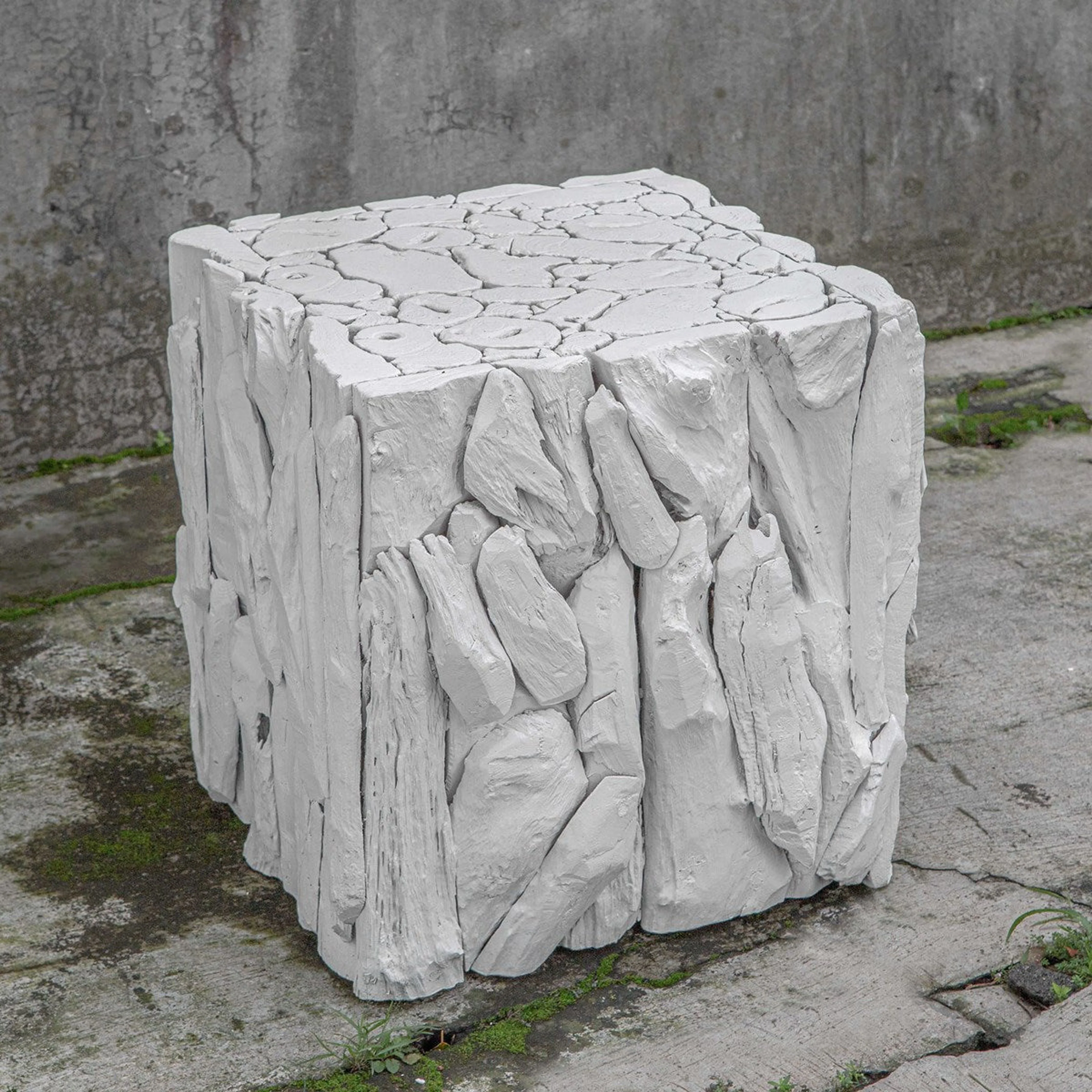Uttermost Teak Root Whitewashed Teak Wood Organic Modern Bunching Cube Table - Image 3