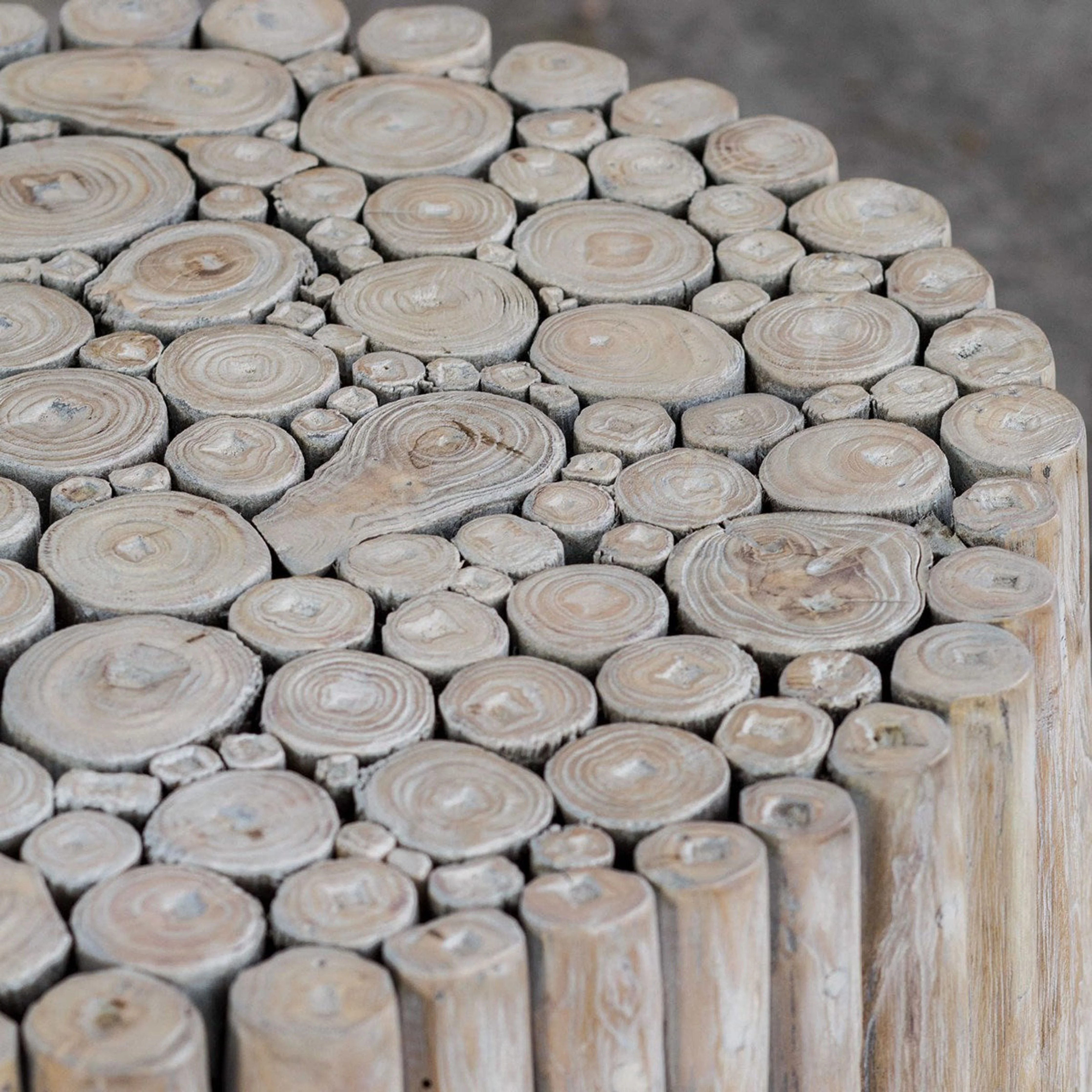 Uttermost Tectona Bleached Driftwood Natural Teak Wood Round End Table - Image 5
