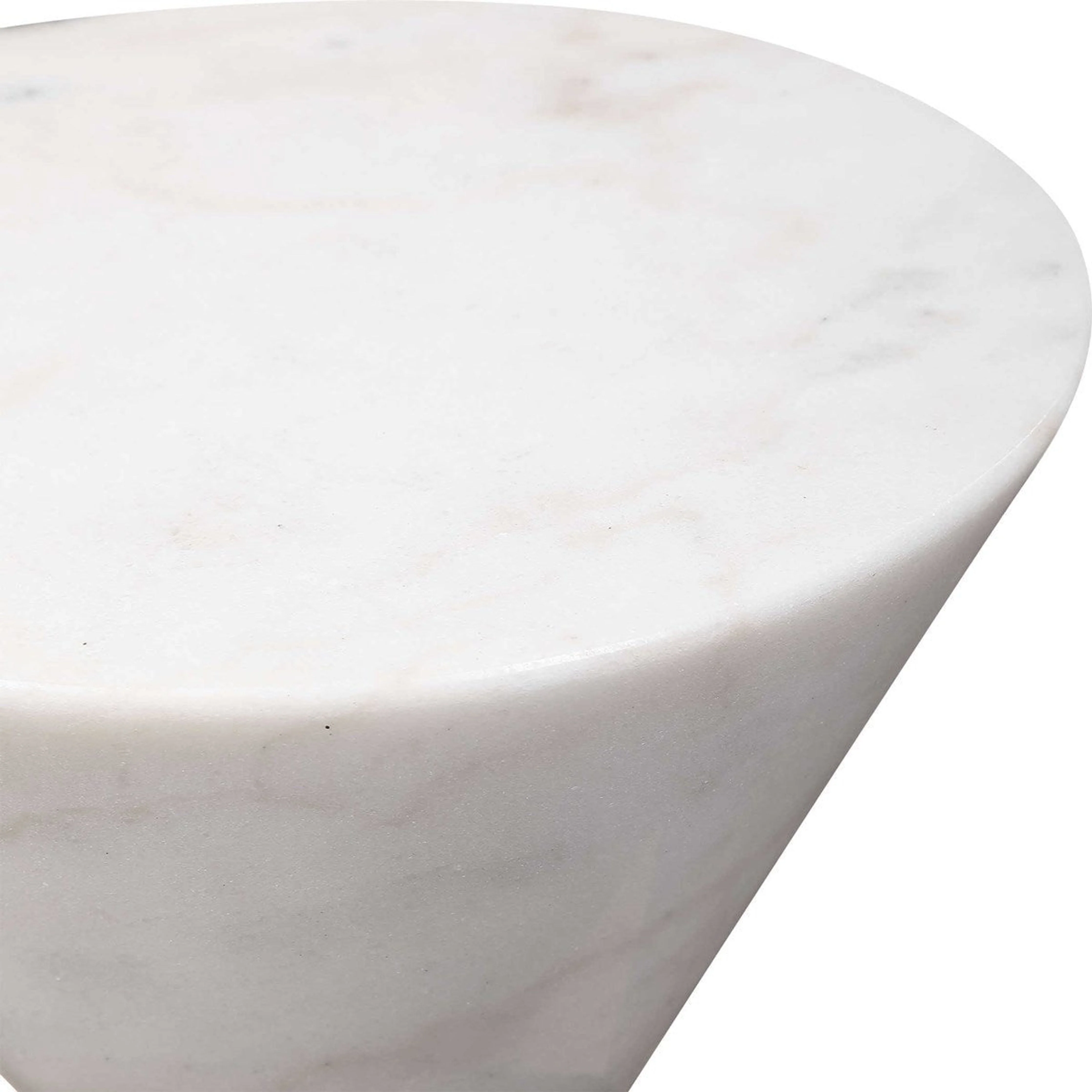 Uttermost Top Hat Black and White Marble Modern Drink Table - Image 3