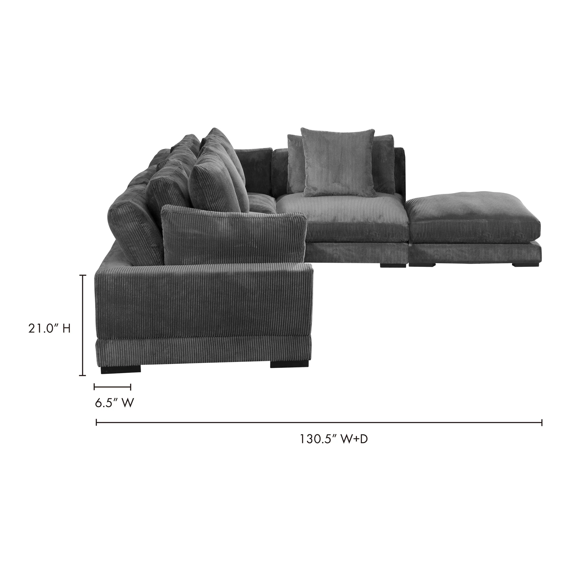 Moe's Home Collection Tumble Grey Dream Modular Sectional - Image 4