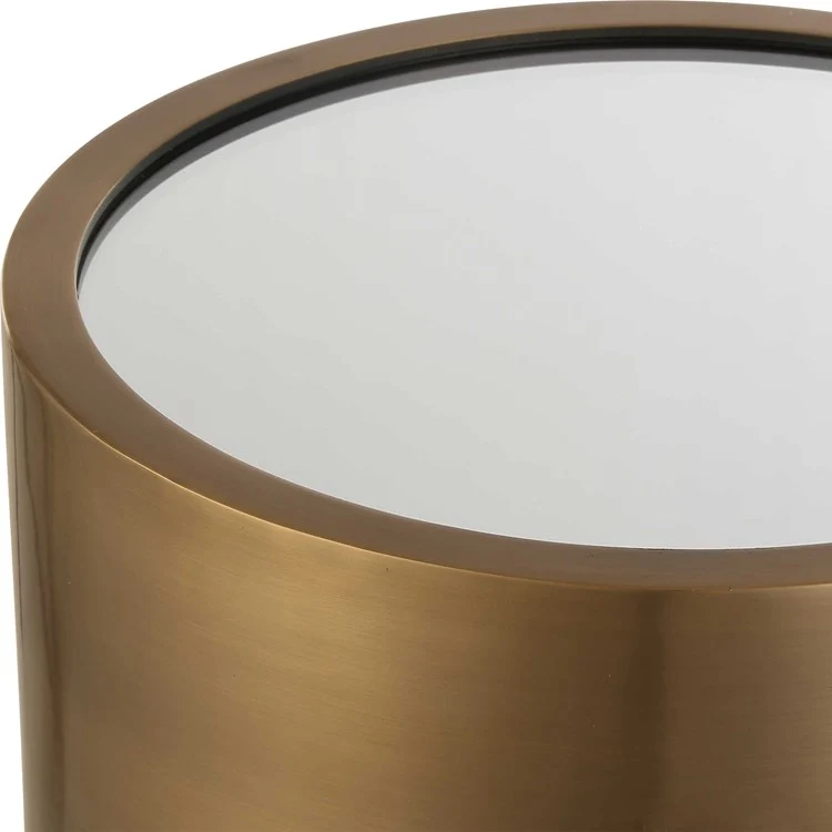 Uttermost Achilles Mirrored Top With Brushed Brass Round Drink Table - Image 4