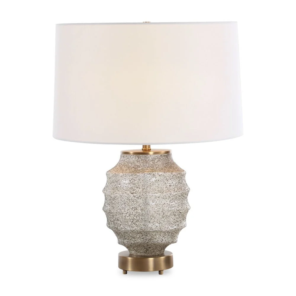 Uttermost Acosta Textured Glass Table Lamp With White Linen Shade - Image 3