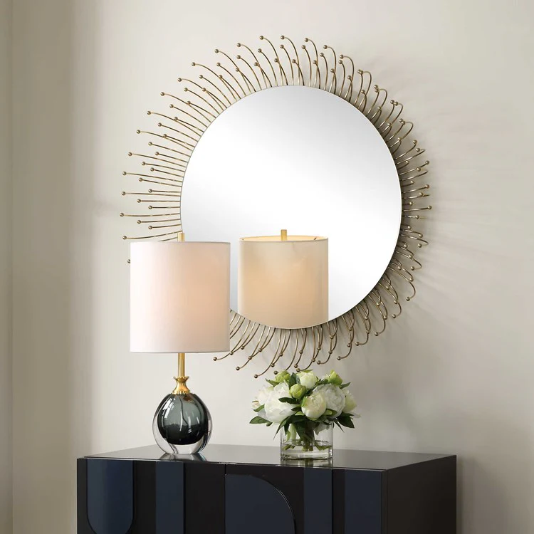 Uttermost Aga Gold Round Mirror - Image 3