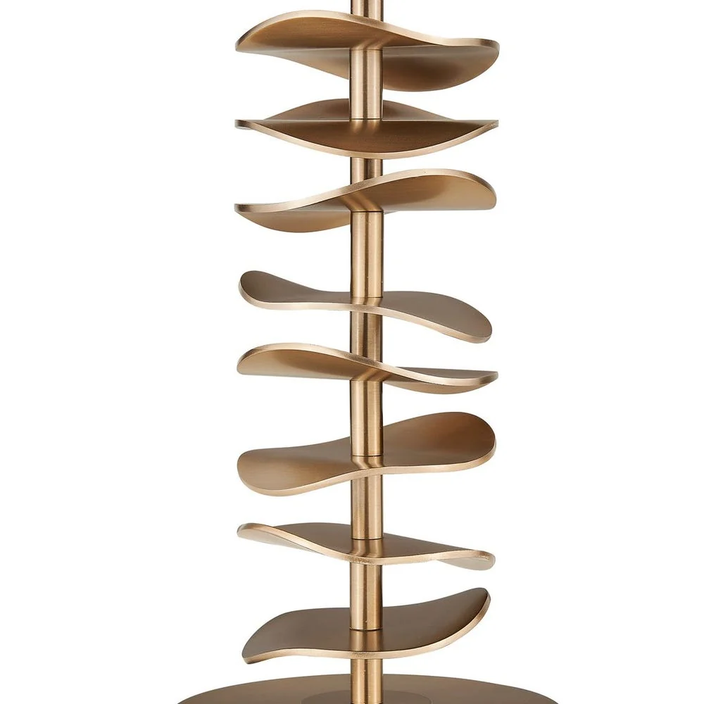 Uttermost Akoa Wavy Discs Warm Antique Brass Table Lamp - Image 6
