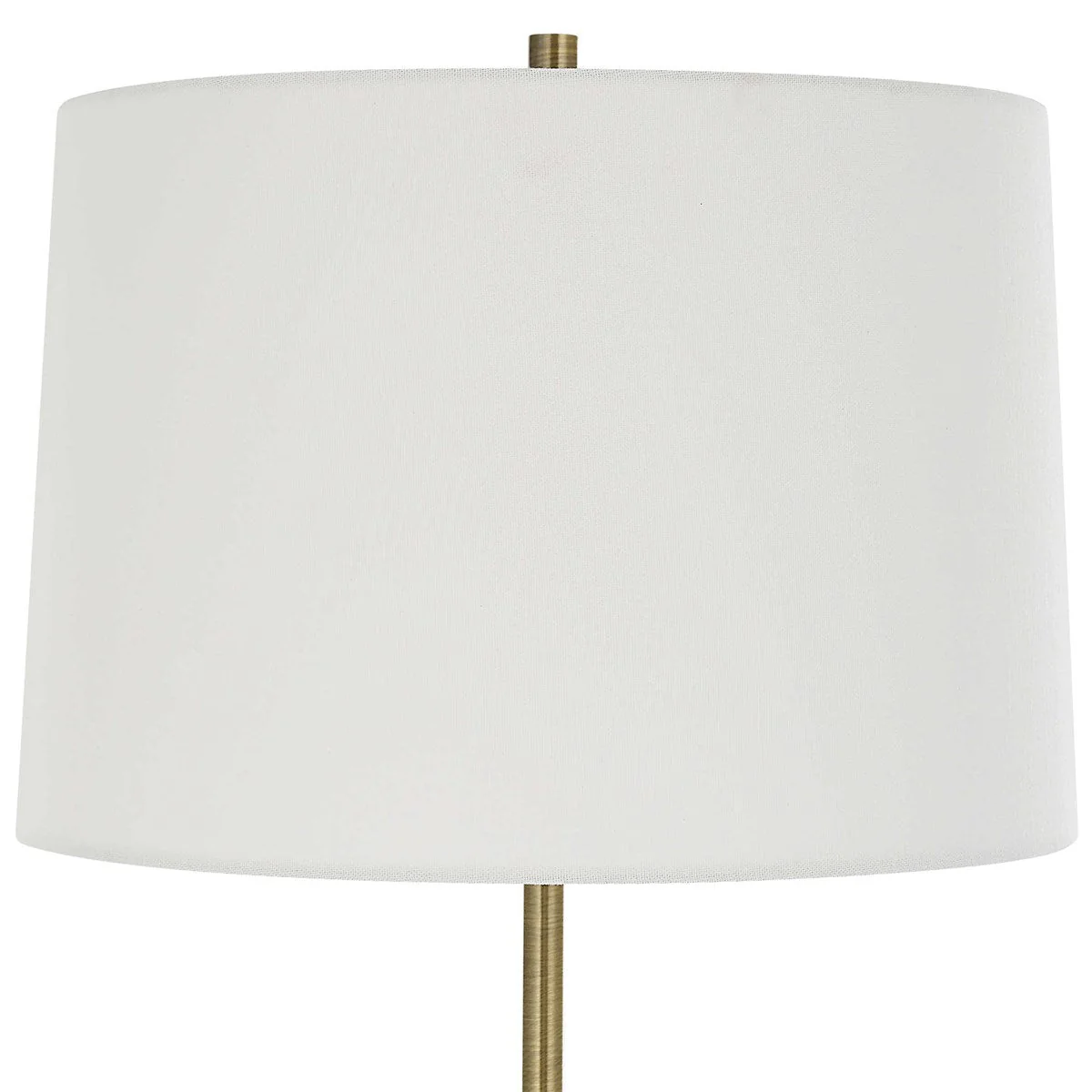 Uttermost Annora Glossy White and Antiqued Brass Table Lamp With Linen Shade - Image 5