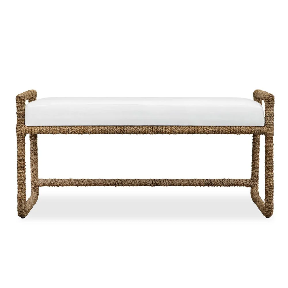 Uttermost Araiza Snow White Performance Fabric Bench - Image 2