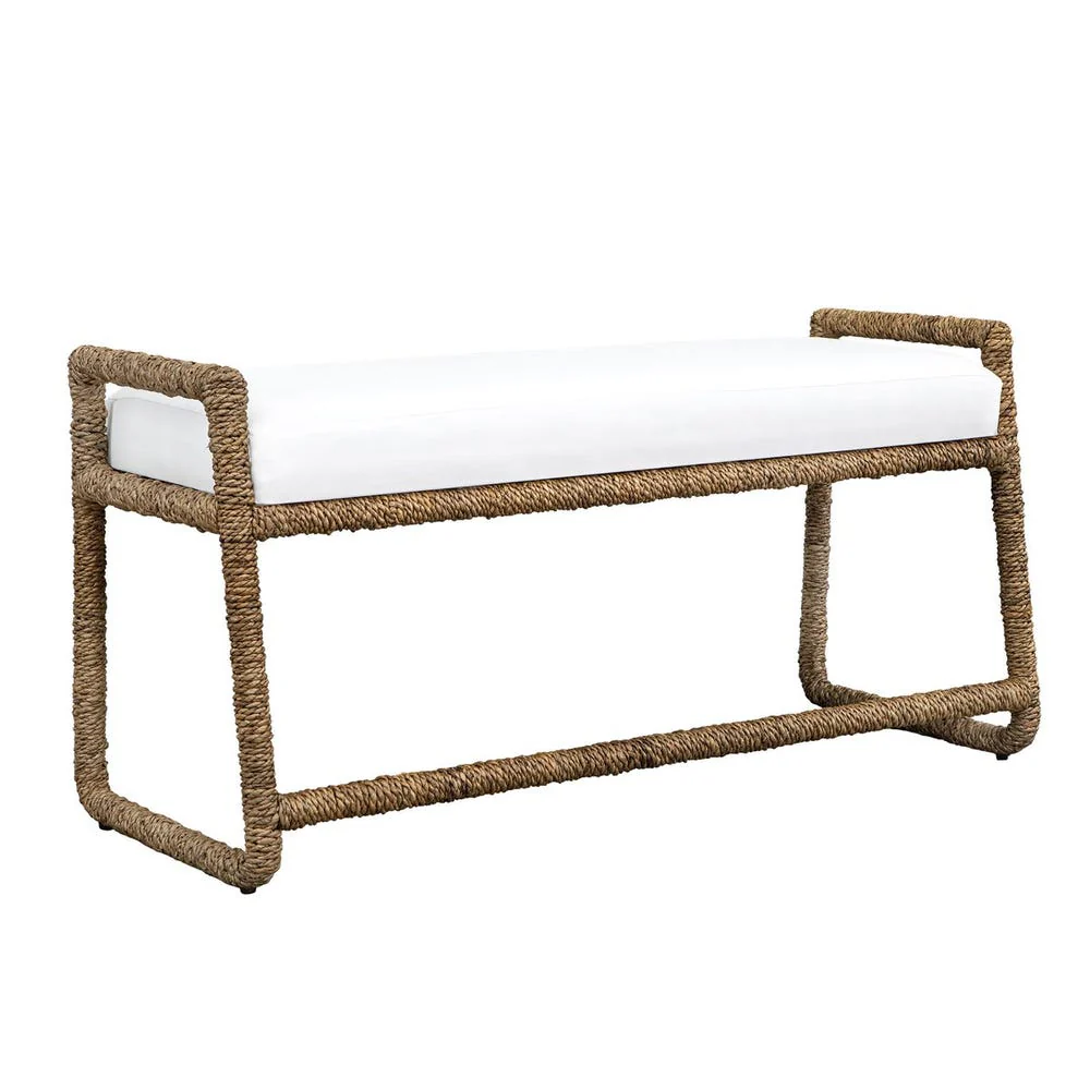 Uttermost Araiza Snow White Performance Fabric Bench - Image 3