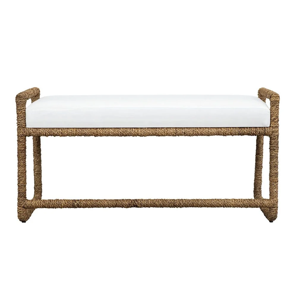 Uttermost Araiza Snow White Performance Fabric Bench - Image 5