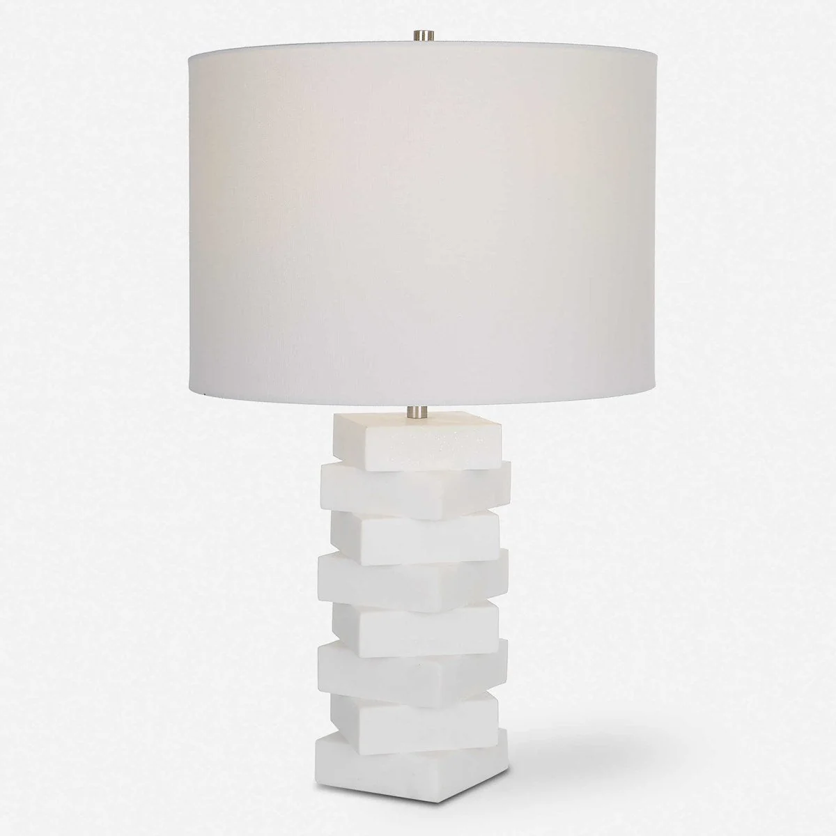 Uttermost Ascent Ivory Stone Table Lamp With White Drum Shade - Image 3