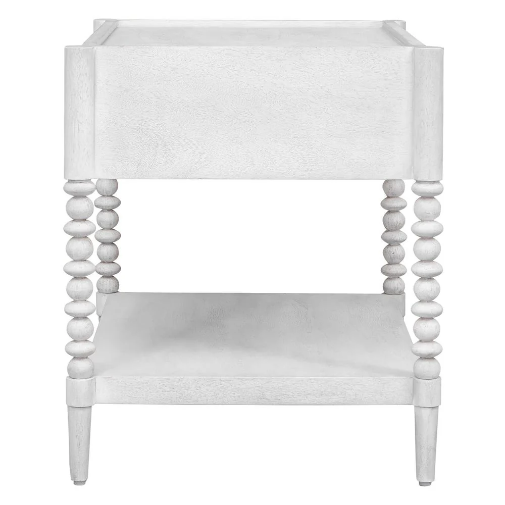 Uttermost Bales Mangi Wood Finished In Off- White Side Table - Image 3