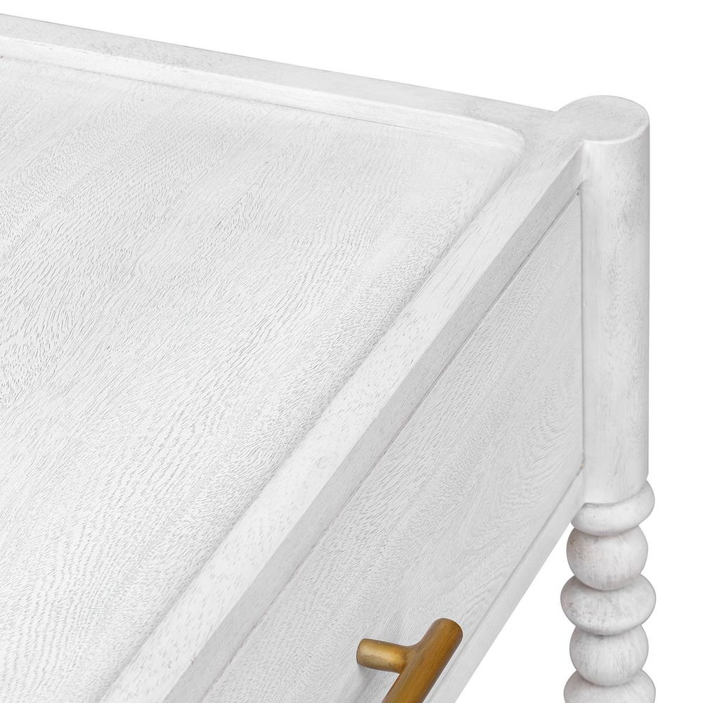Uttermost Bales Mangi Wood Finished In Off- White Side Table - Image 5