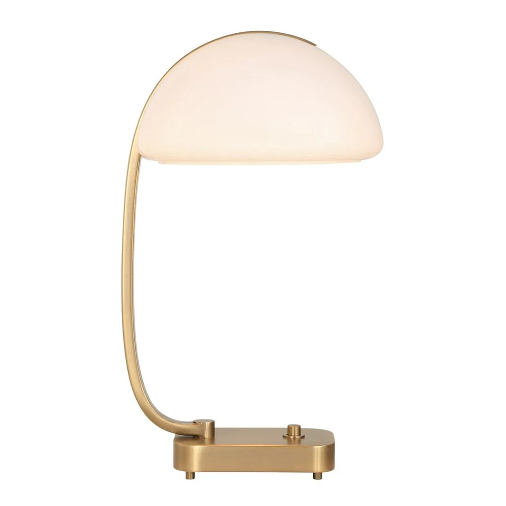 Uttermost Bend The Rules Antique Brass Desk Lamp With White Glass Shade - Image 5