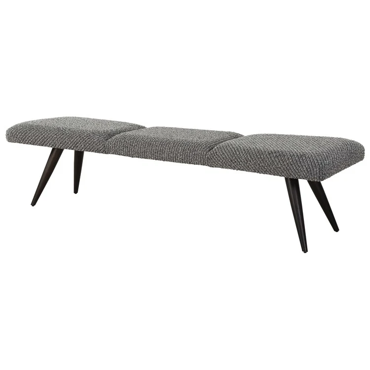 Uttermost Bowtie Charcoal Boucle Fabric Bench - Image 4