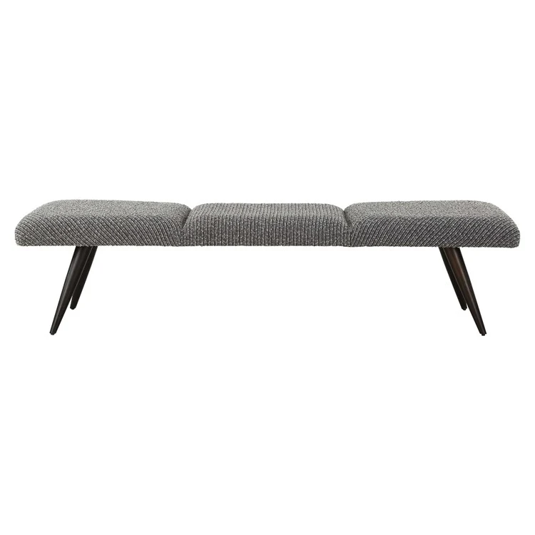 Uttermost Bowtie Charcoal Boucle Fabric Bench - Image 6