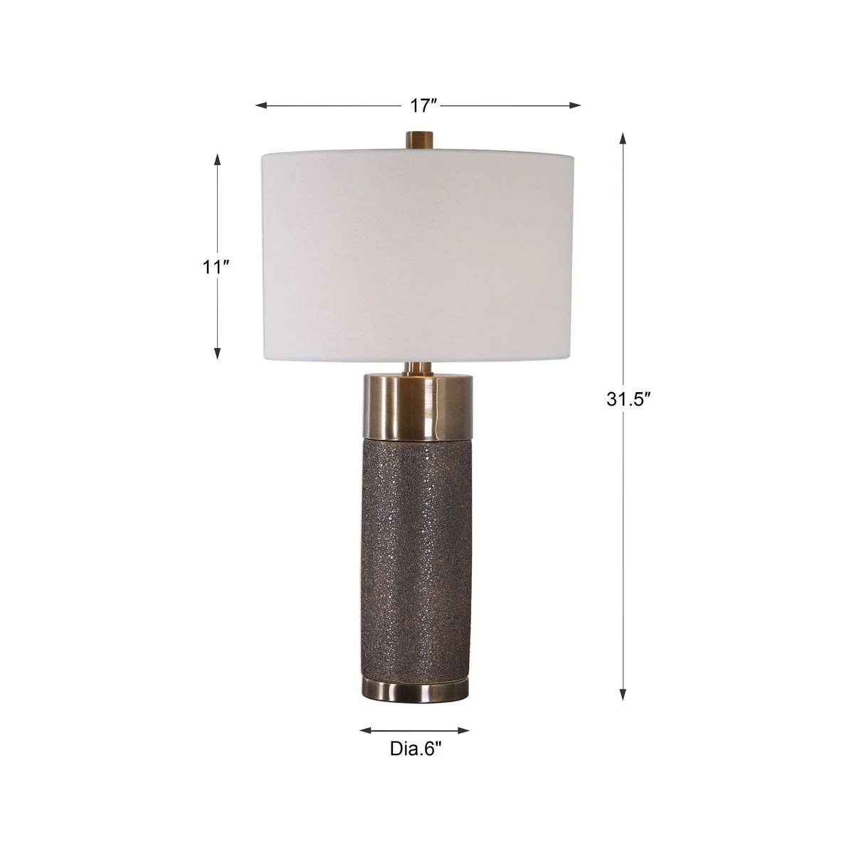 Uttermost Brannock Metallic Golden Bronze Ceramic Table Lamp With Off-White Linen - Image 6