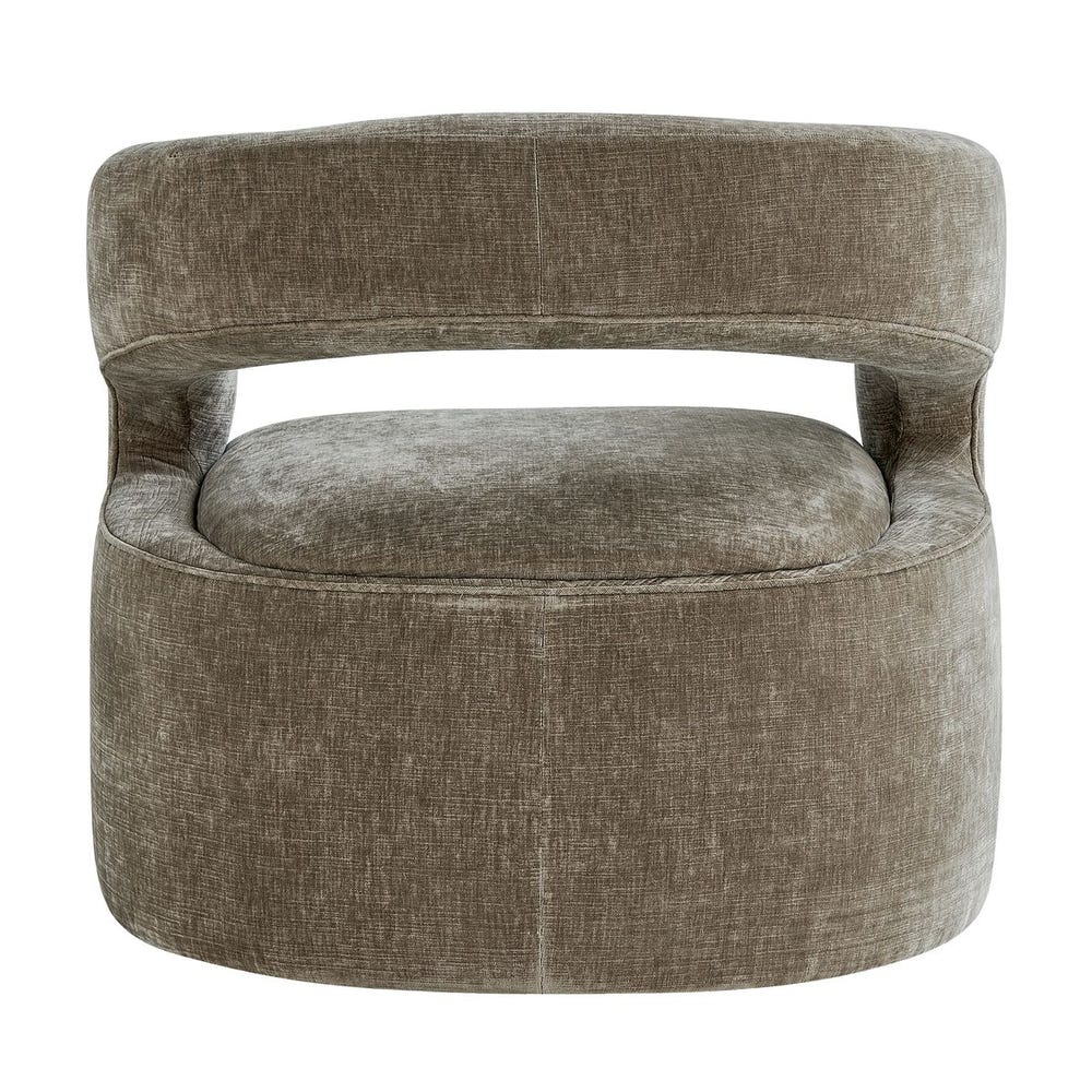 Uttermost Breis Barrel Taupe Velvet Swivel Chair - Image 6