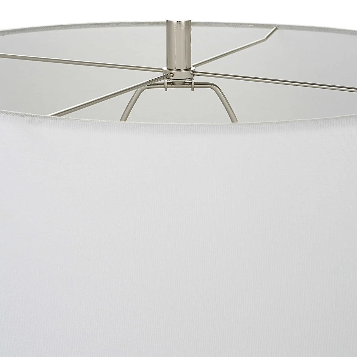 Uttermost Breton White Glaze and Navy Stripes Ceramic Table Lamp With Linen Shade - Image 7