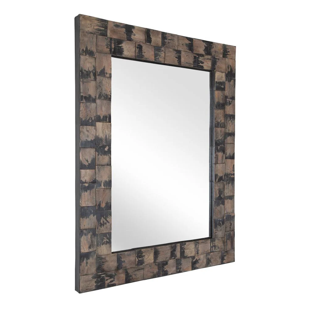 Uttermost Burke Layered Mahogany Blocks Mirror - Image 3