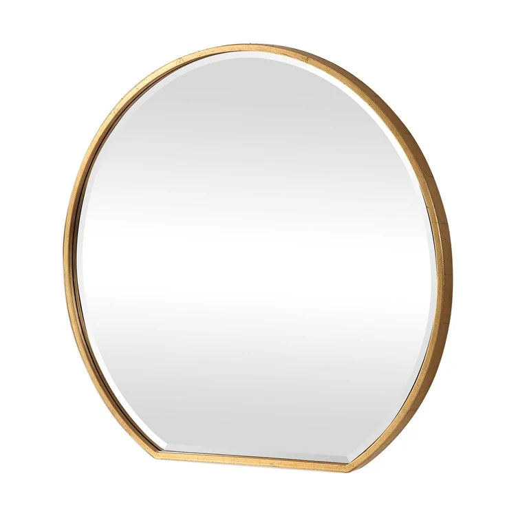 Uttermost Cabell Metallic Gold Leaf Iron Round Mirror - Image 4