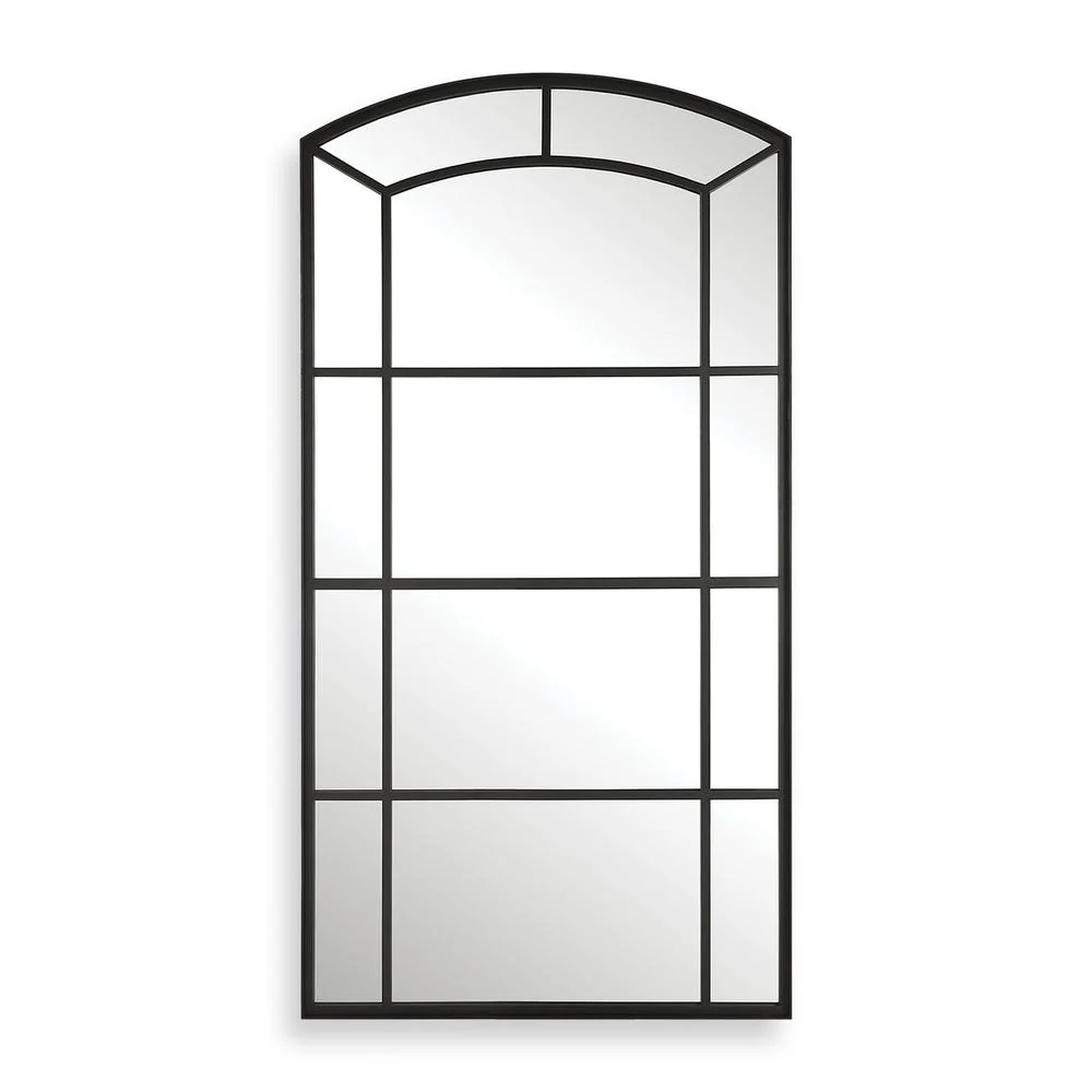 Uttermost Camber Rich Satin Black Arch Mirror - Image 5